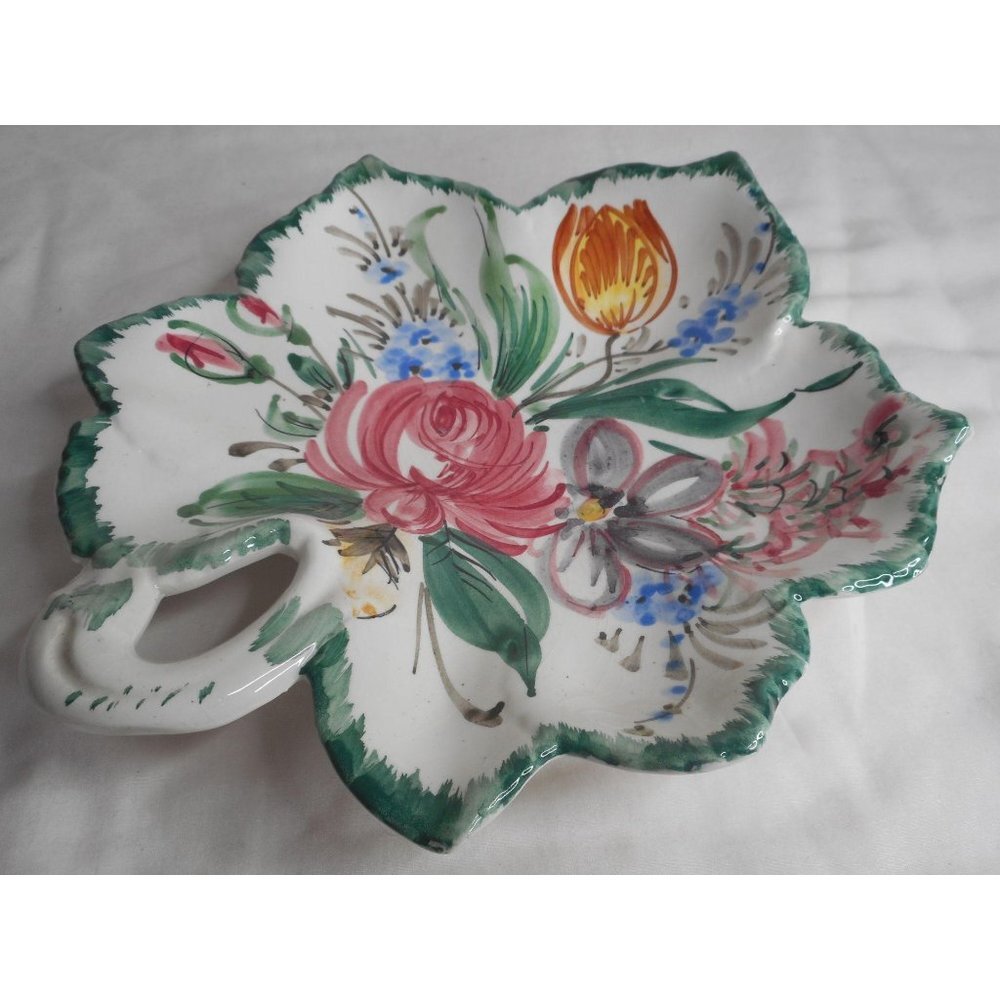 Vintage Italy Handpainted Floral trinket dish - Picture 7 of 7